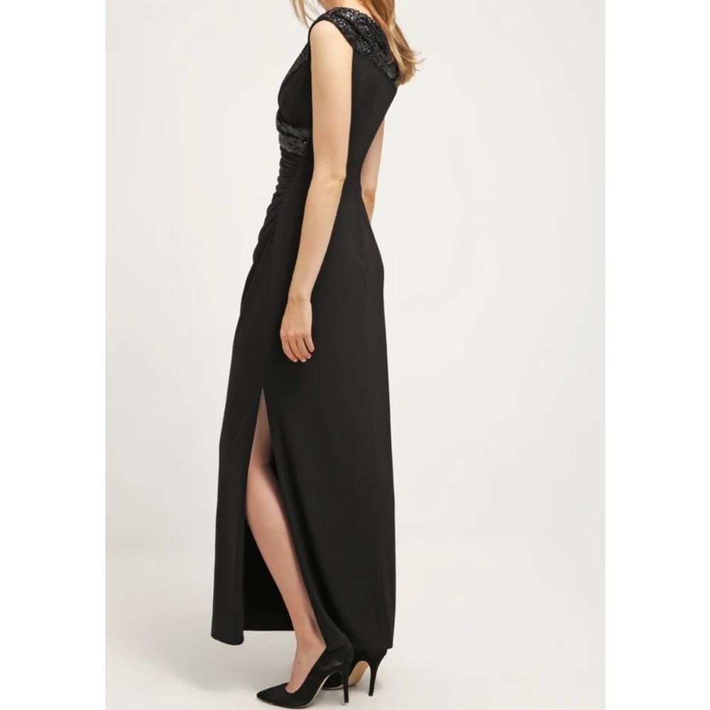 Like New Lauren Ralph Lauren Black Sequin Embellished Maxi Dress - Picture 5 of 15